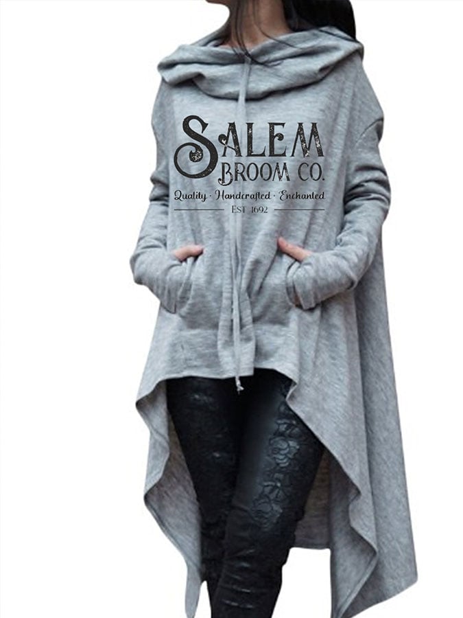 Fashion Print Irregular Long Sleeve Sweatshirt