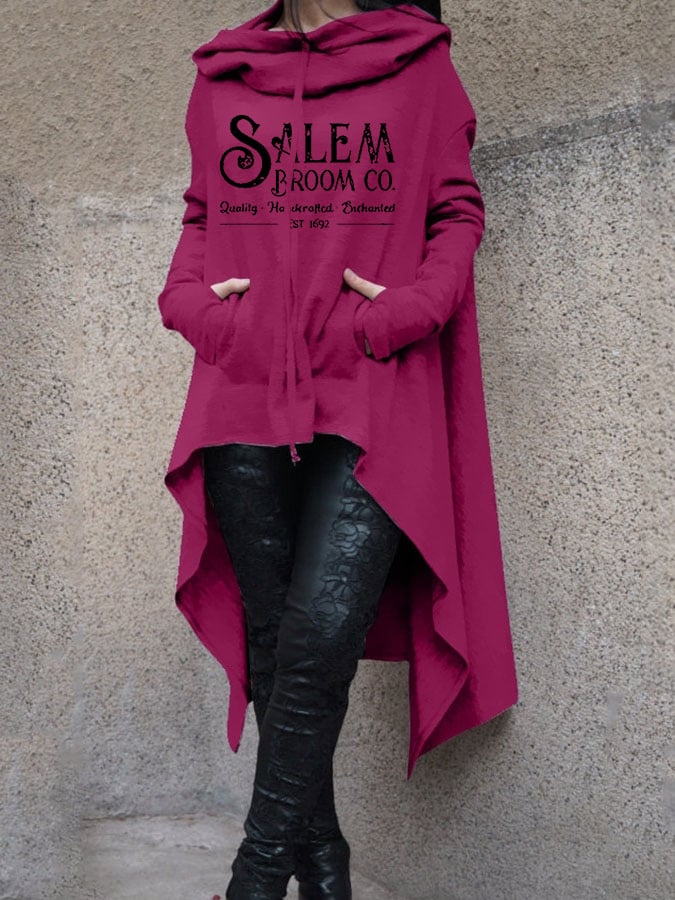 Fashion Print Irregular Long Sleeve Sweatshirt