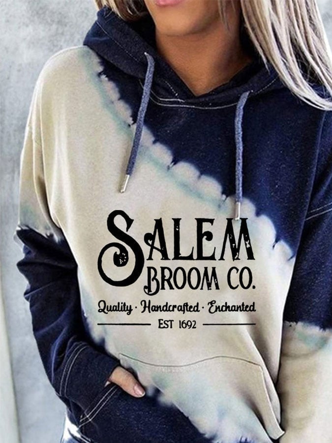 Fashion Colorblock Print Hooded Long Sleeve Sweatshirt