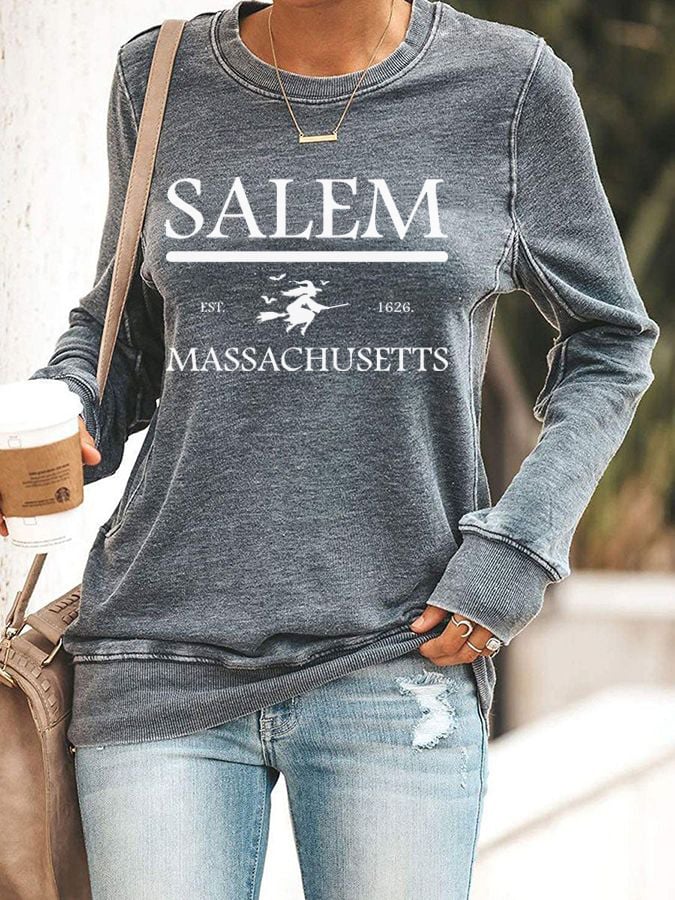 Women's Salem Massachusetts Hocus Pocus Print Sweatshirt
