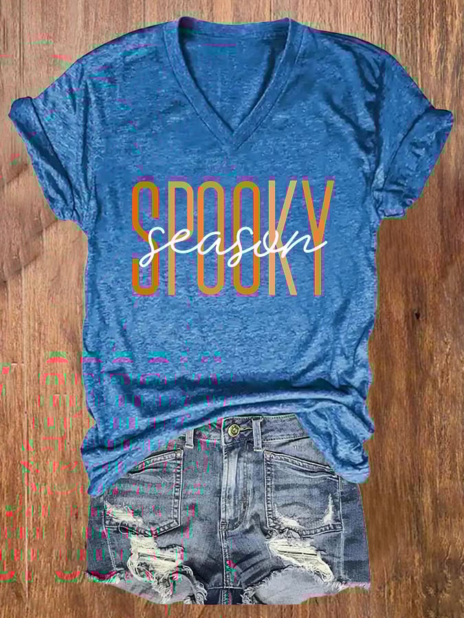Women's Spooky Season Print Casual T-Shirt