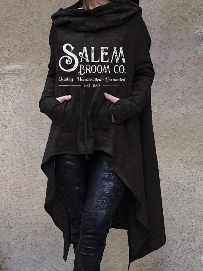 Fashion Print Irregular Long Sleeve Sweatshirt