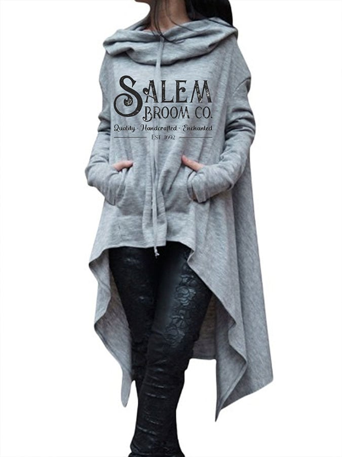 Fashion Print Irregular Long Sleeve Sweatshirt