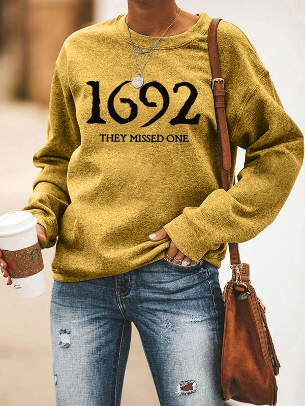 Women's 1692 They Missed One Salem Witch Print Sweatshirt