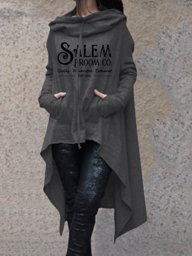 Fashion Print Irregular Long Sleeve Sweatshirt