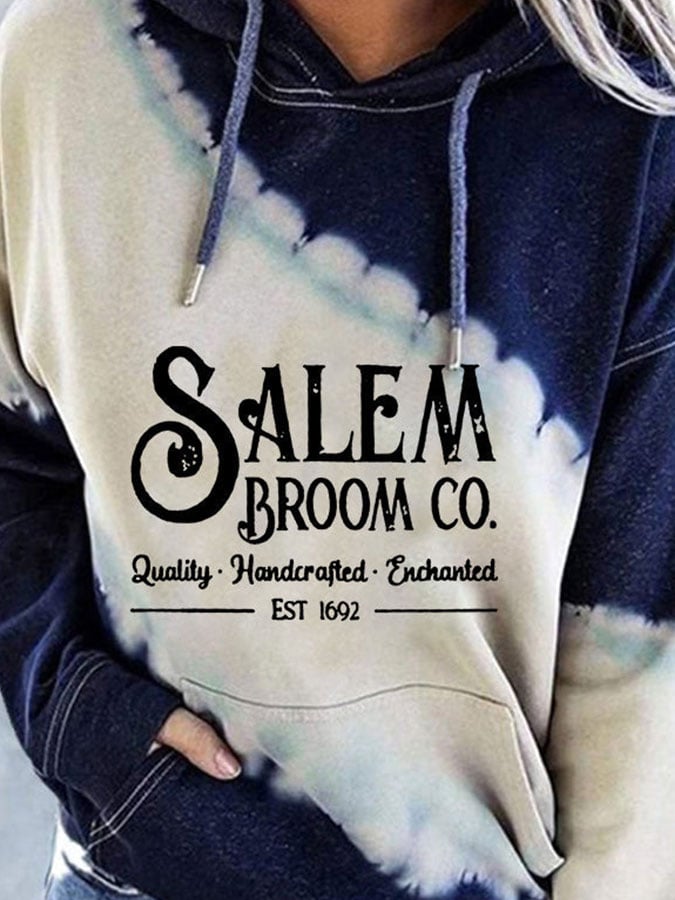 Fashion Colorblock Print Hooded Long Sleeve Sweatshirt