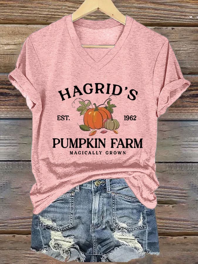 Women'S Hagrid’s Pumpkin Patch Print Casual T-Shirt
