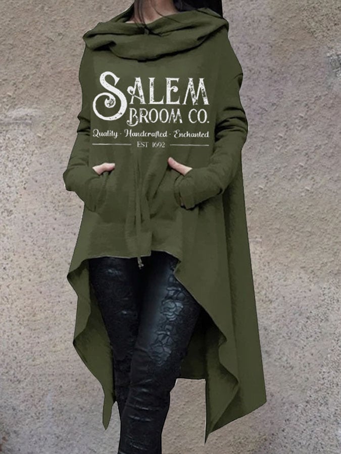Fashion Print Irregular Long Sleeve Sweatshirt
