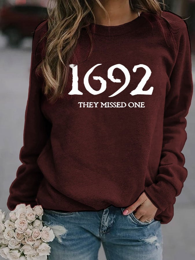 Women's 1692 They Missed One Salem Witch Print Sweatshirt