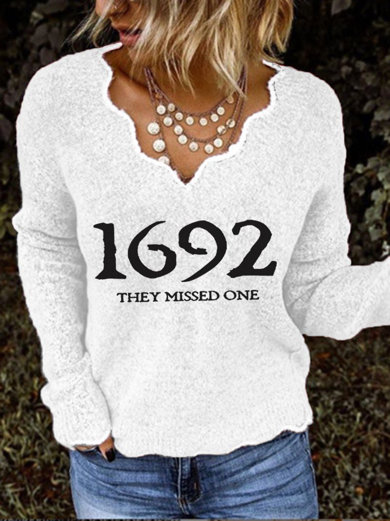 Women's 1692 They Missed One Salem Witch Print Sweater