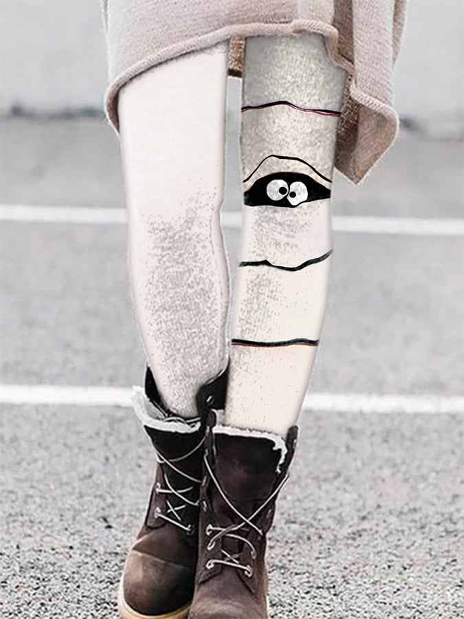 Fashion Halloween Peek Monster Print Leggings