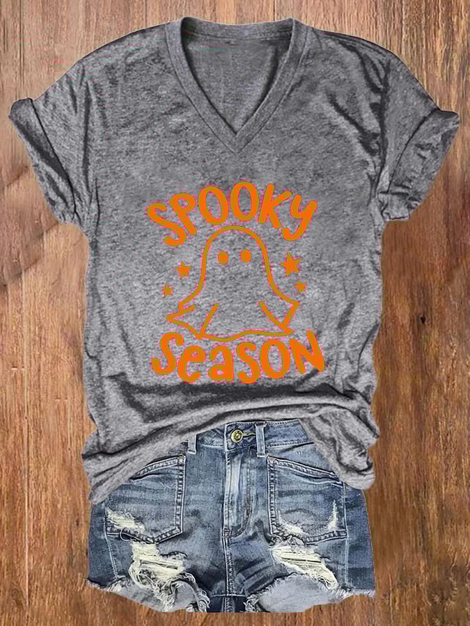 Women's Spooky Season Print Casual T-Shirt