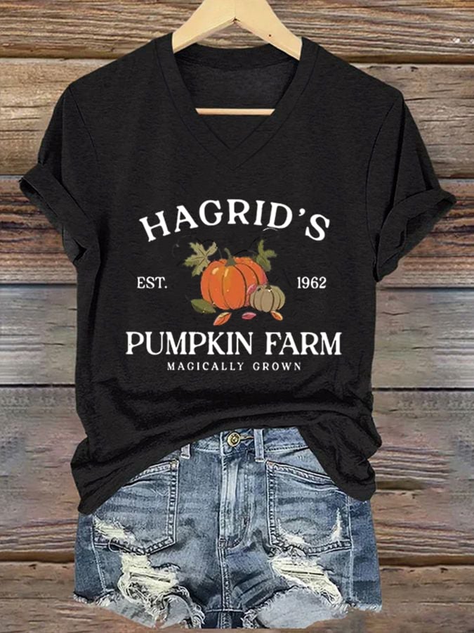 Women'S Hagrid’s Pumpkin Patch Print Casual T-Shirt