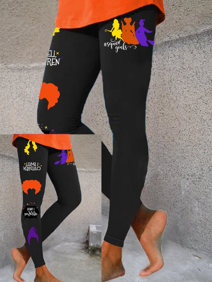 Women's Halloween I Smell Children Print Casual Leggings