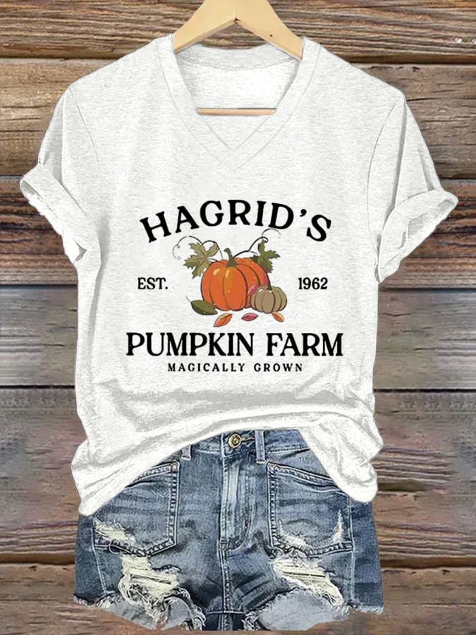Women'S Hagrid’s Pumpkin Patch Print Casual T-Shirt