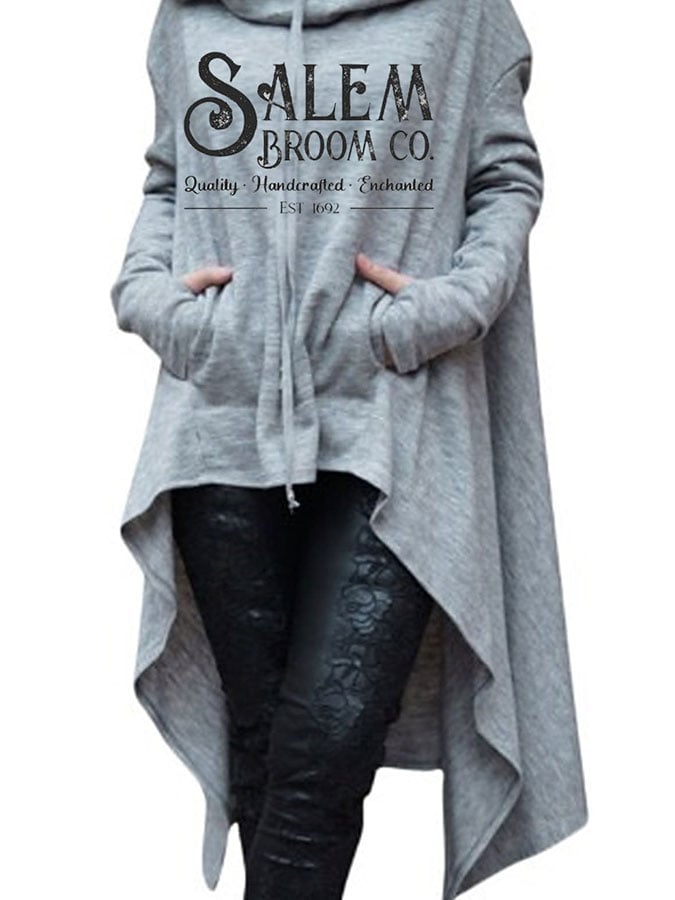 Fashion Print Irregular Long Sleeve Sweatshirt