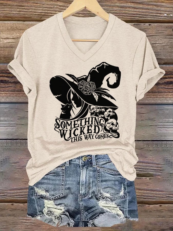 Women's Something Wicked Halloween Print T-Shirt