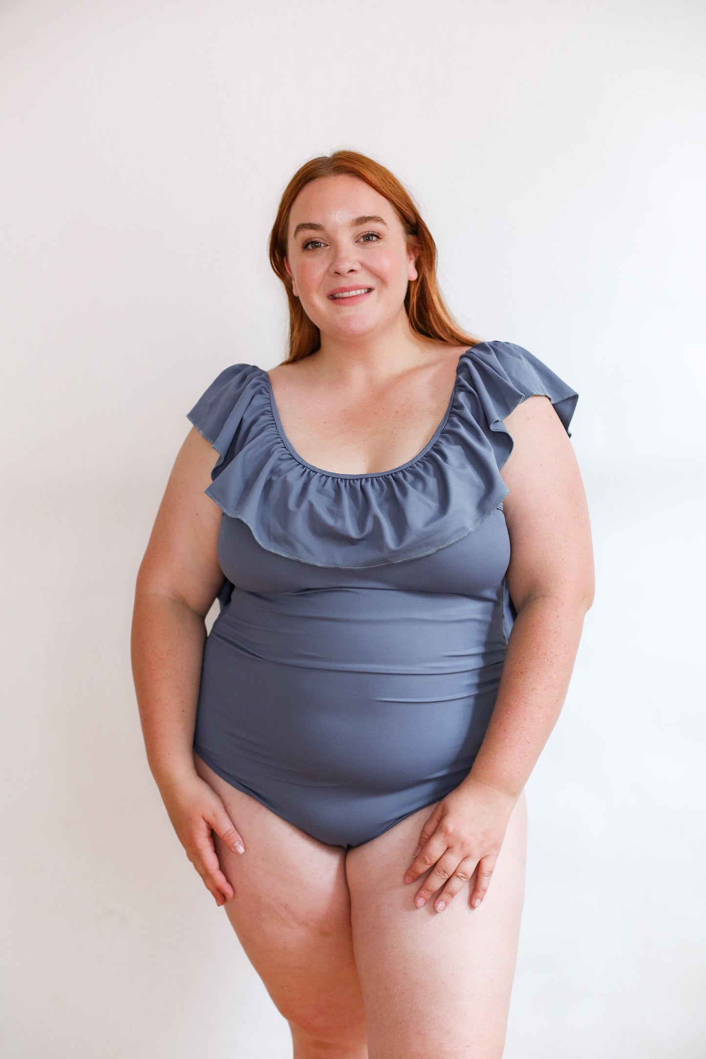 FINAL SALE - One Piece Ruffle Breastfeeding Swimsuit