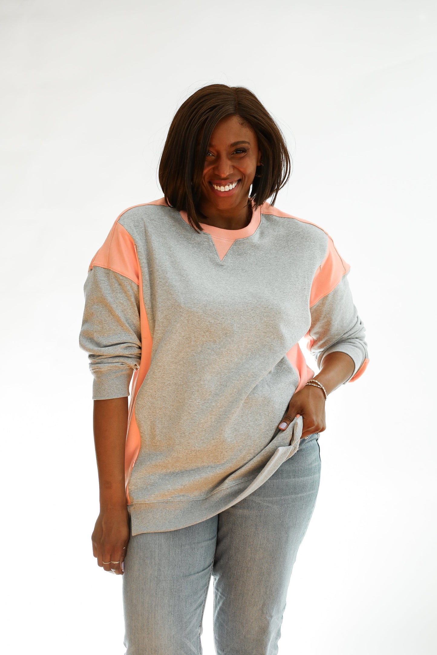 Colorblock Nursing Lightweight Sweatshirt