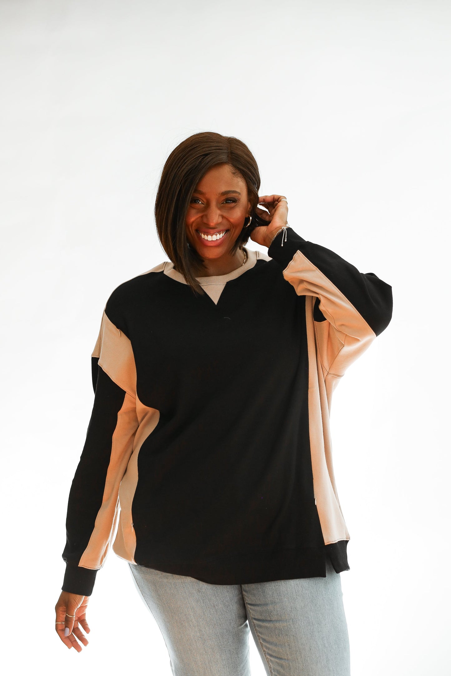 Colorblock Nursing Lightweight Sweatshirt
