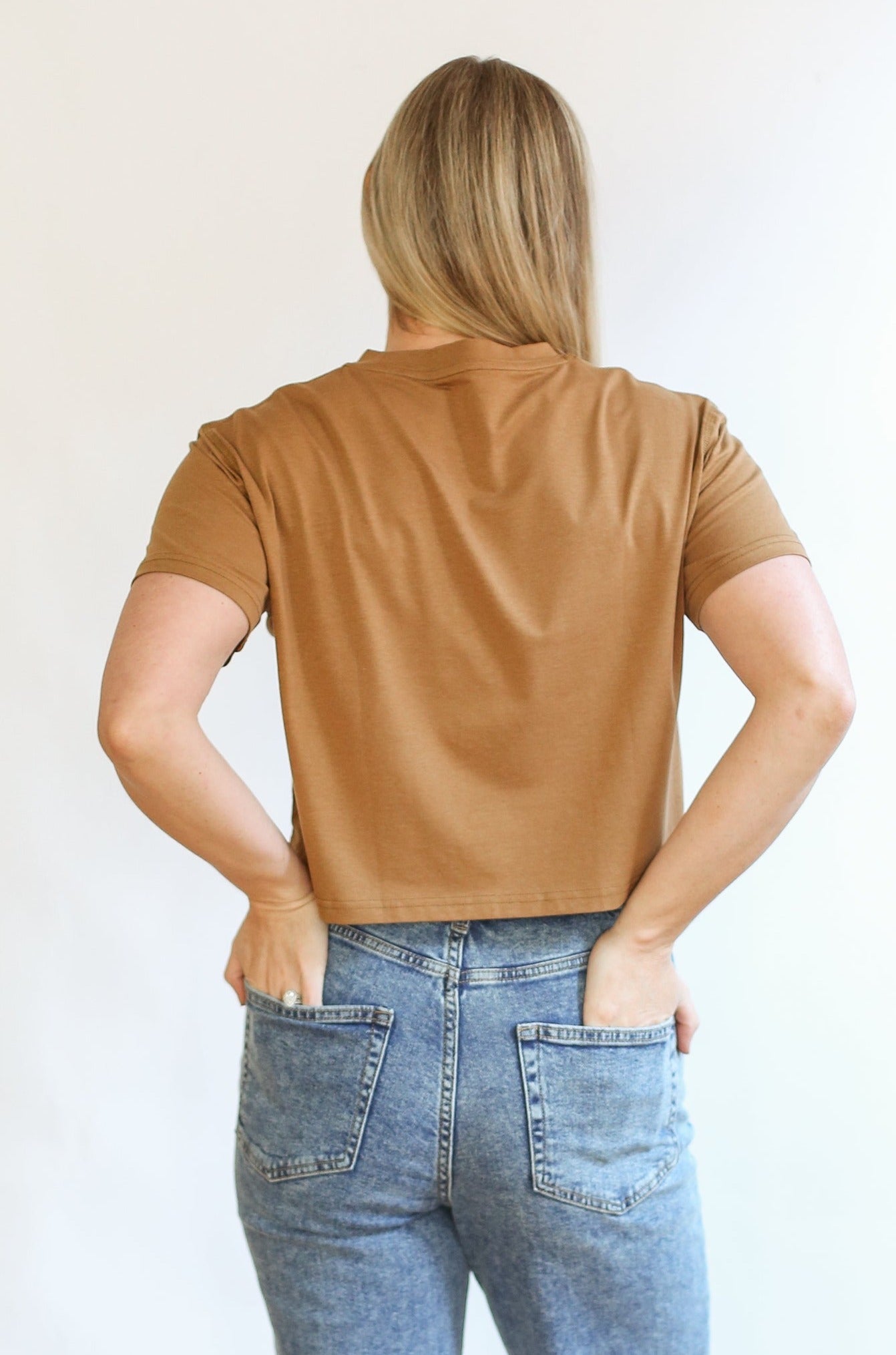 Cropped Embroidered Nursing Friendly Tee