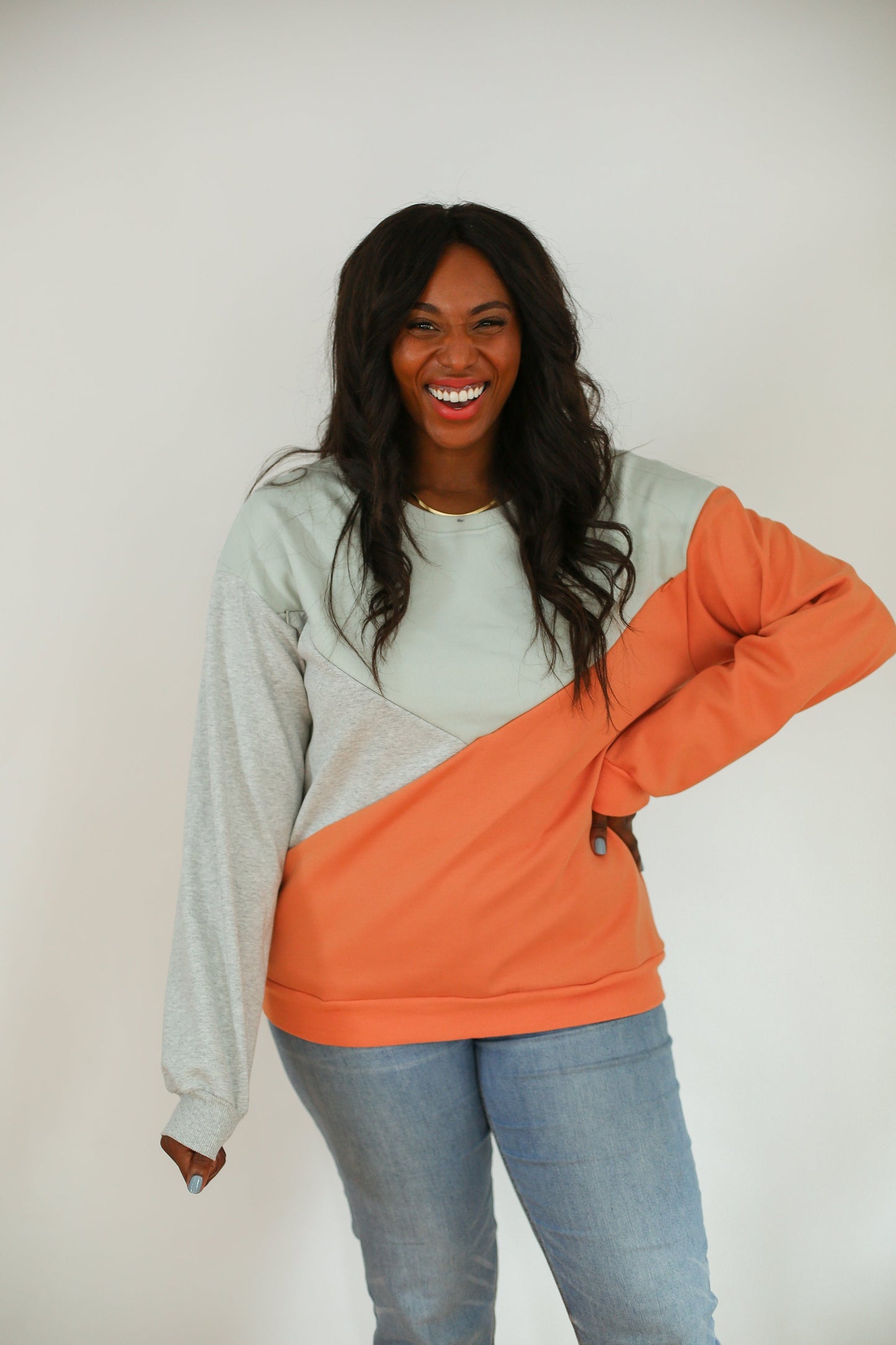 Velour Interior Diagonal Zip Breastfeeding Sweatshirt