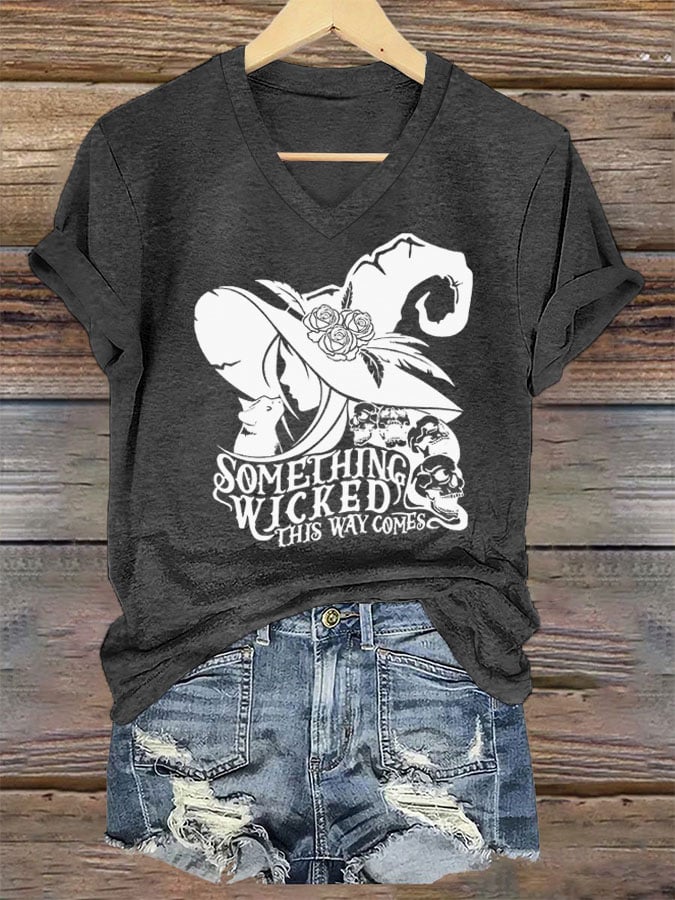 Women's Something Wicked Halloween Print T-Shirt