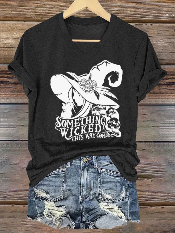 Women's Something Wicked Halloween Print T-Shirt