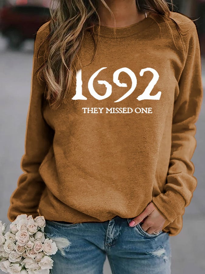 Women's 1692 They Missed One Salem Witch Print Sweatshirt