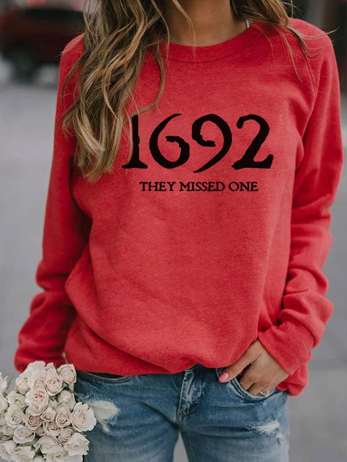 Women's 1692 They Missed One Salem Witch Print Sweatshirt