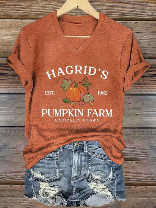 Women'S Hagrid’s Pumpkin Patch Print Casual T-Shirt