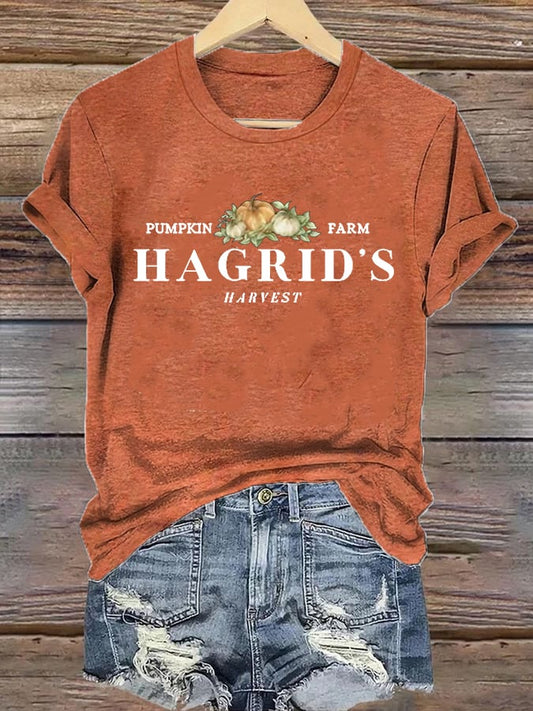 Women'S  Hagrid’s Pumpkin Patch Print Casual T-Shirt