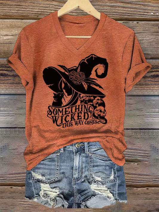 Women's Something Wicked Halloween Print T-Shirt
