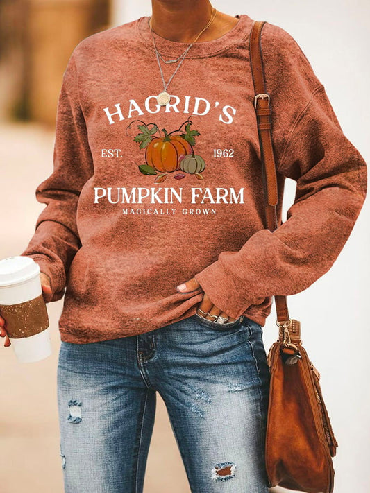 Women's  Hagrid’s Pumpkin Patch Print Sweatshirt