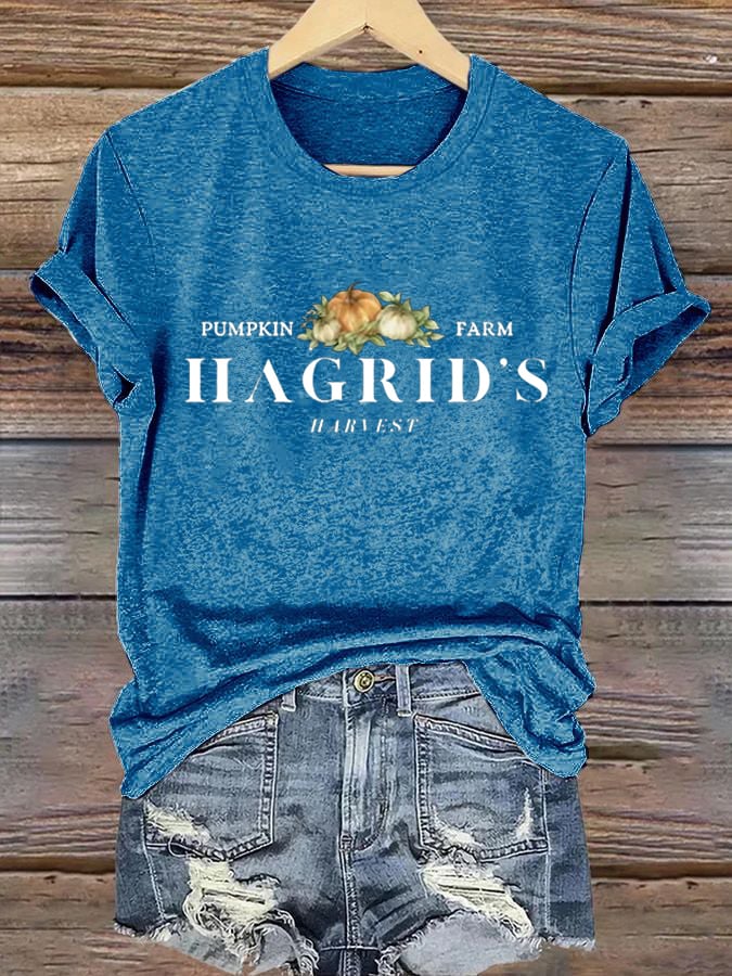 Women'S  Hagrid’s Pumpkin Patch Print Casual T-Shirt