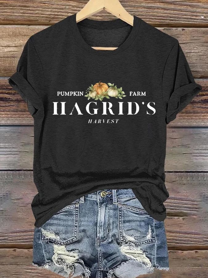 Women'S  Hagrid’s Pumpkin Patch Print Casual T-Shirt