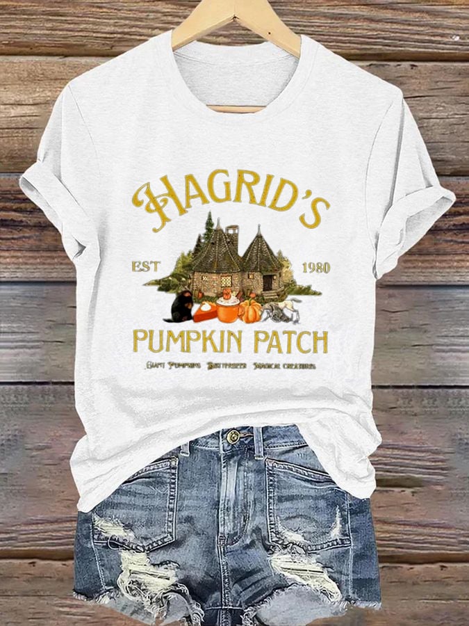 Women'S  Hagrid’s Pumpkin Patch Print Casual T-Shirt