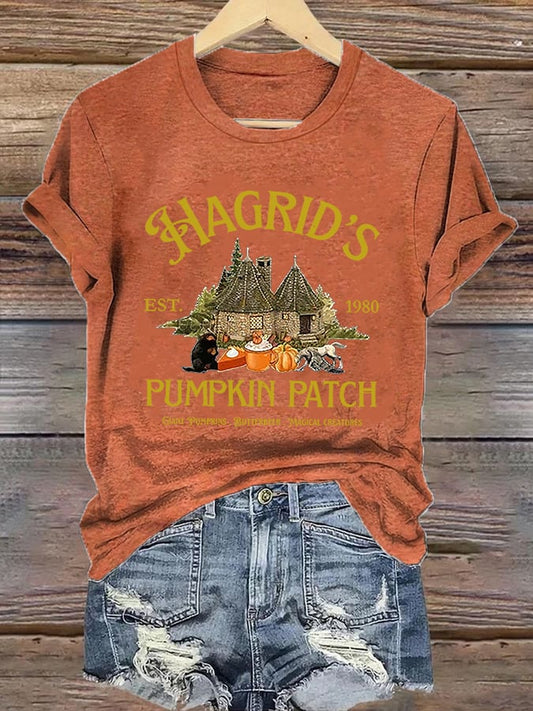 Women'S  Hagrid’s Pumpkin Patch Print Casual T-Shirt