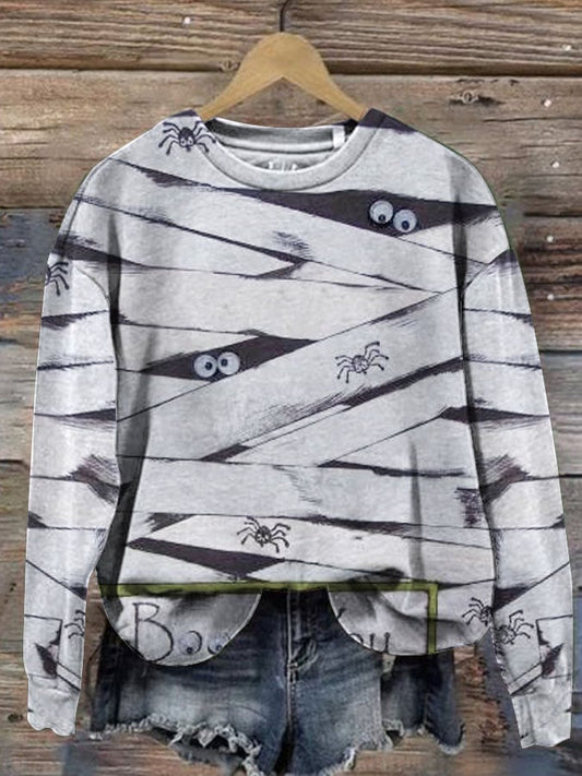 Halloween Peek Monster Women's Halloween Print Long Sleeve Sweatshirt