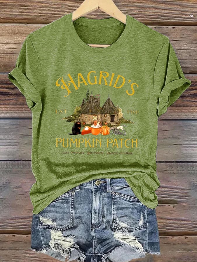 Women'S  Hagrid’s Pumpkin Patch Print Casual T-Shirt