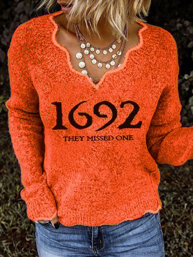 Women's 1692 They Missed One Salem Witch Print Sweater