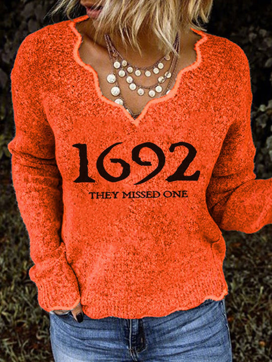 Women's 1692 They Missed One Salem Witch Print Sweater