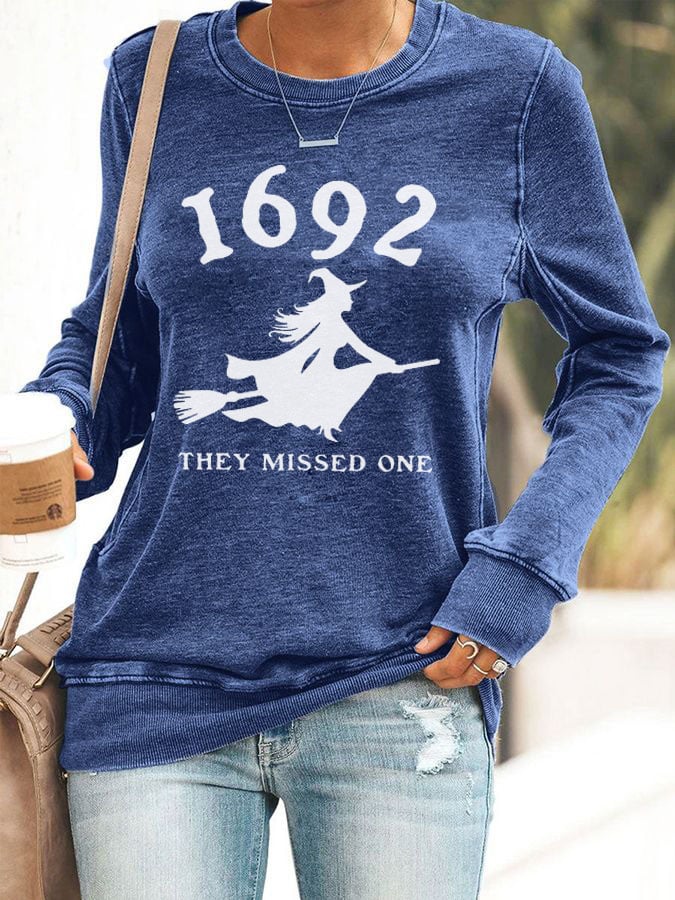 Women's 1692 Witch They Missed One Print Sweatshirt