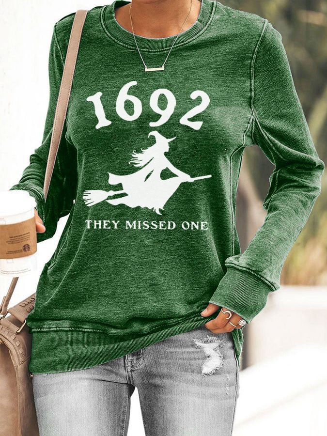 Women's 1692 Witch They Missed One Print Sweatshirt