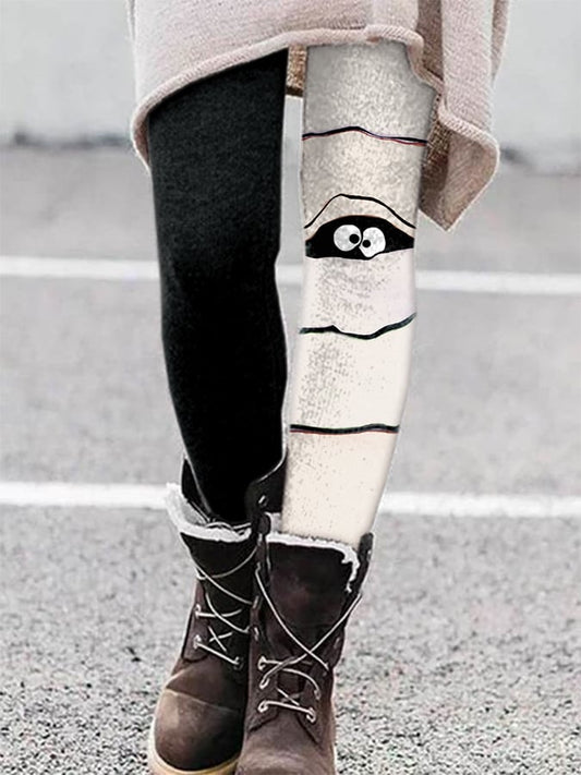 Fashion Halloween Peek Monster Print Leggings