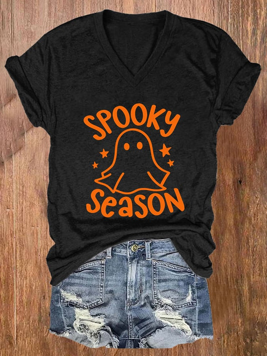 Women's Spooky Season Print Casual T-Shirt