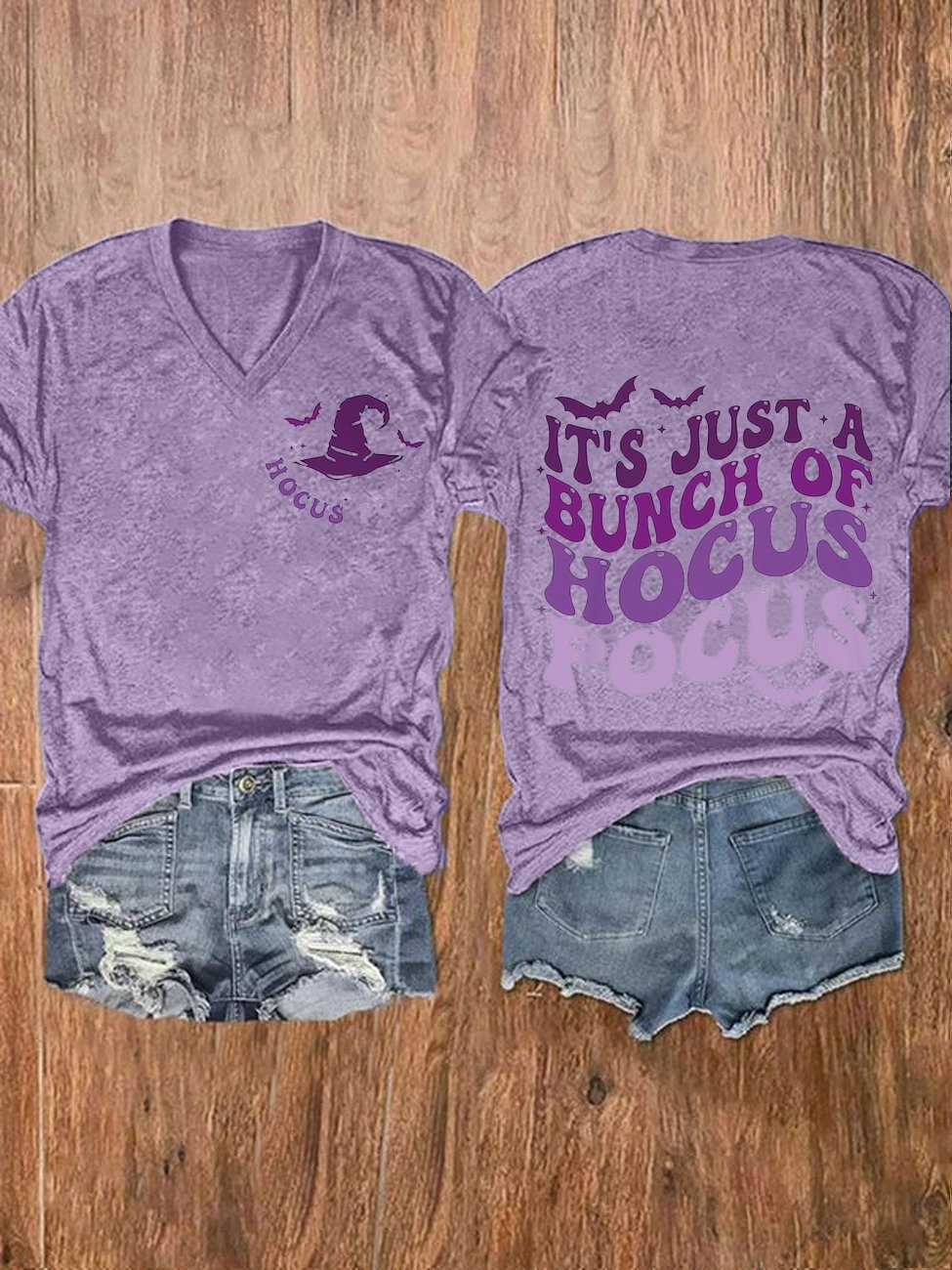 Women's It's Just A Bunch Of Hocus Pocus Halloween Print Casual T-Shirt