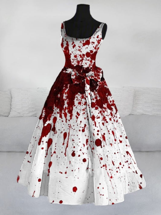 Women's Halloween Vintage Print Dress