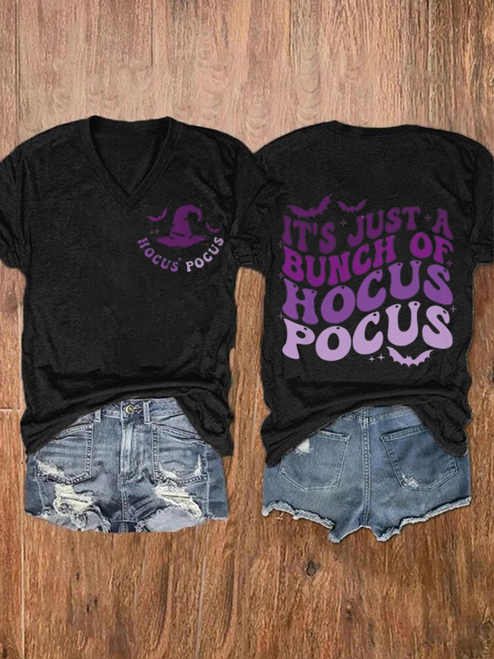 Women's It's Just A Bunch Of Hocus Pocus Halloween Print Casual T-Shirt