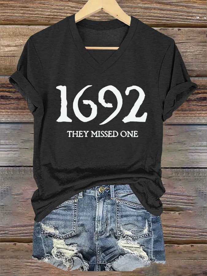Women's 1692 They Missed One Salem Witch Print T-Shirt